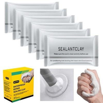 6Pack New Type White Waterproof Sealant Mastic, Repair Sealing Clay, Quick Me...