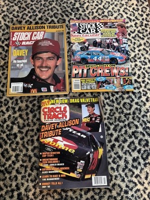 (3) 1993-94 NASCAR Magazines Davey Allison Tribute Stock Car Racing Circle Track