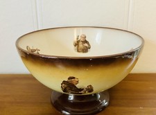 LeBeau Porcelain Monk & Friar Pedestal Bowl Late 1800s-Early 1900s 6.75 x 11.5