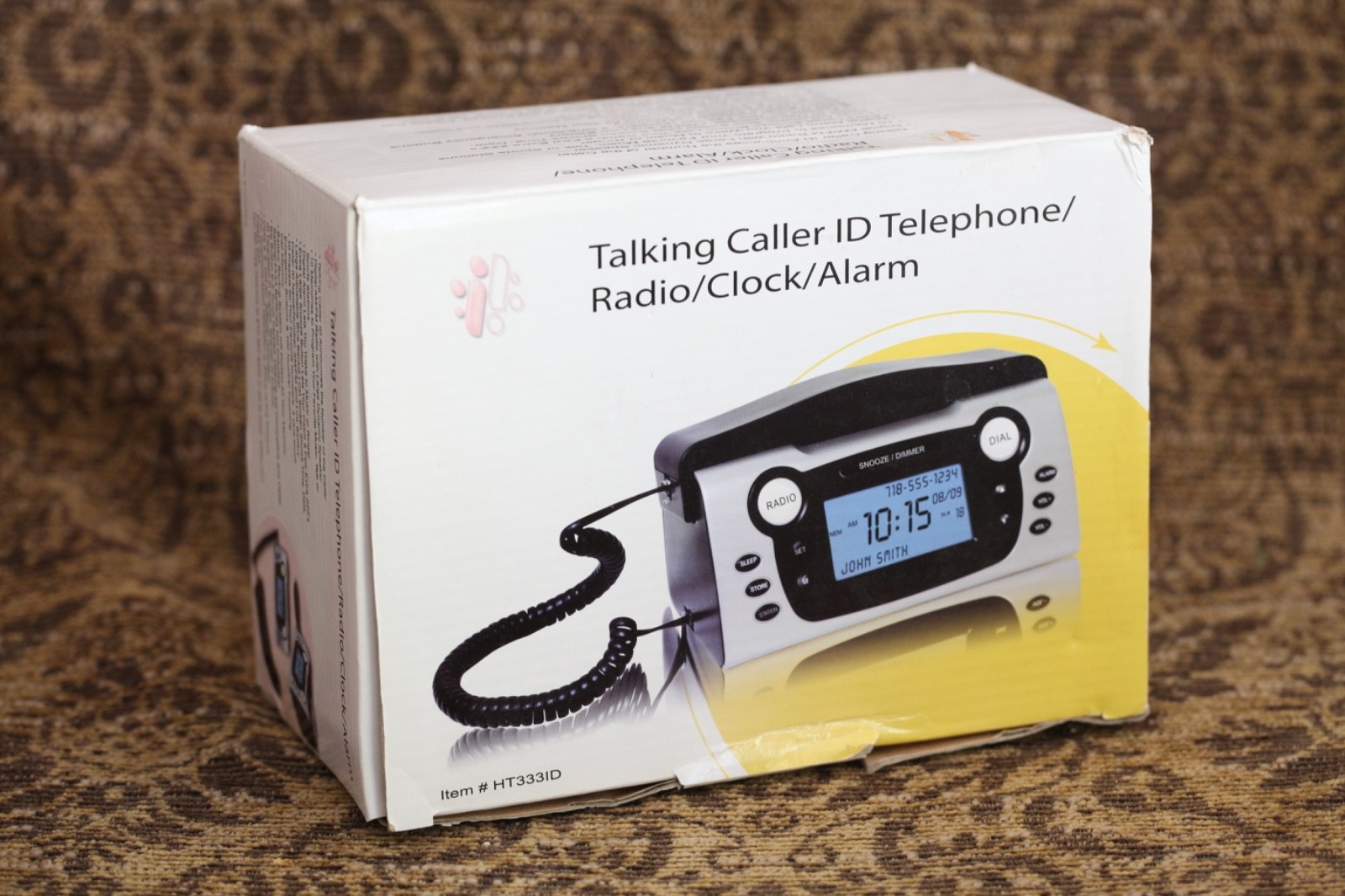 Bedroom Phone Clock Radio AM FM Dual Alarm Caller ID Backlit LCD, NIB! image