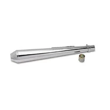 Emgo Universal 26" Reverse Cone Cafe Motorcycle Muffler - Chrome - 80-84034