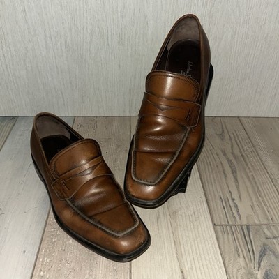 SALVATORE FERRAGAMO Brown Leather Studio Dress Shoes 8 D