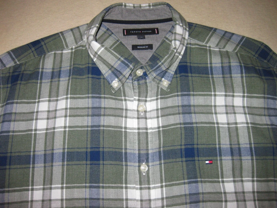 Tommy Hilfiger Herren Hemd - XL - grün weiss blau kariert - Bild 2 von 4