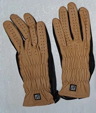 SSG All Purpose Tan Equestrian Leather Riding Gloves 3500 Ladies Universal B