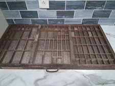 32 1/8" ×16 5/8" VINTAGE PRINTER'S DRAWER TRAY SHADOW BOX  