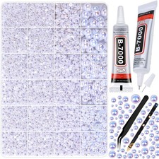 12900pcs White AB Half Pearls  Rhinestones Flatback Assorted 310mm Crafts