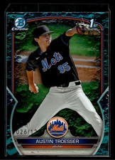 Austin Troesser 2023 Bowman #BDC-176 Chrome Aqua Lunar Crater Refractor /125