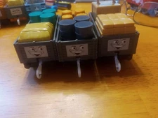 Thomas TrackMaster lot 3 Smiling Troublesome Trucks Filled Loads Barrels Canvas