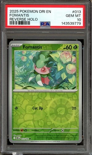 Pokemon TCG Scarlet Violet Destined Rivals #013 Fomantis Reverse PSA 10 Low Pop