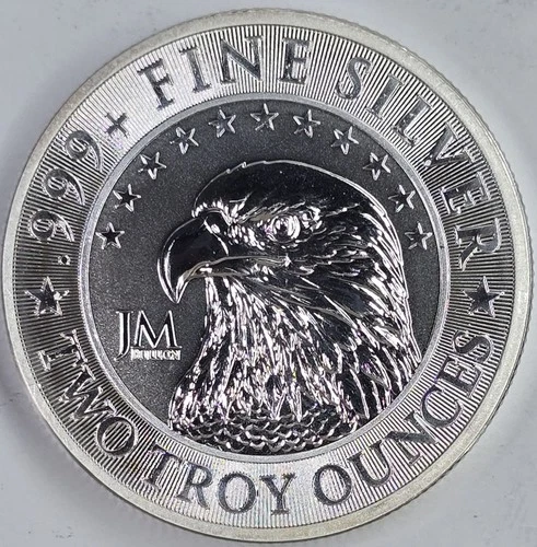 2025 2oz .999 Silver Reverse Proof-Like JM Bullion Eagle Round