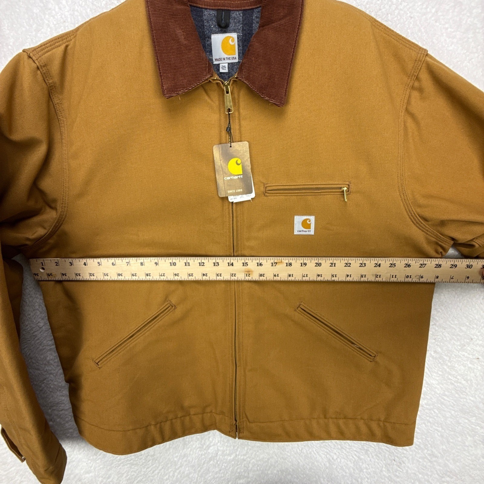 Carhartt Detroit Jacket Blanket Lined Mens 2XL Tall J001 BRN Brown NWT NOS image 7