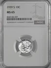 1939-S  10C  MERCURY SILVER DIME  "SAN FRANCISCO MINT"  NGC MS65 #8345182-037