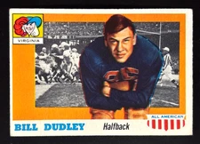 Vintage 1955 Topps All-American #10 BILL DUDLEY Virginia Cavaliers HOF VG/EX