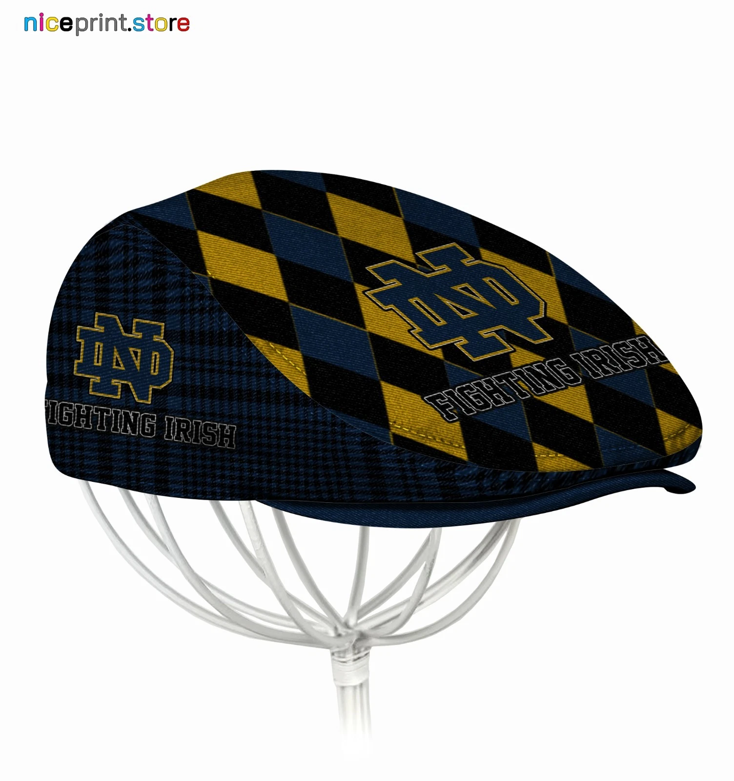 ND Team Fighting Irish Jeff Cap Beret Hat Flat Cap Golf Cap