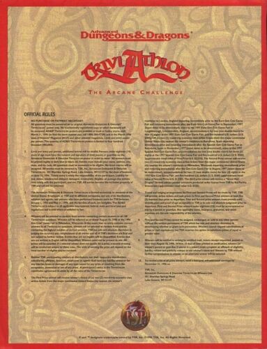 TRIVIATLÓN EL DESAFÍO ARCANO ¡EN MUY BUEN ESTADO! Dungeons Dragons TSR D&D Test AD&D - Imagen 2 de 2