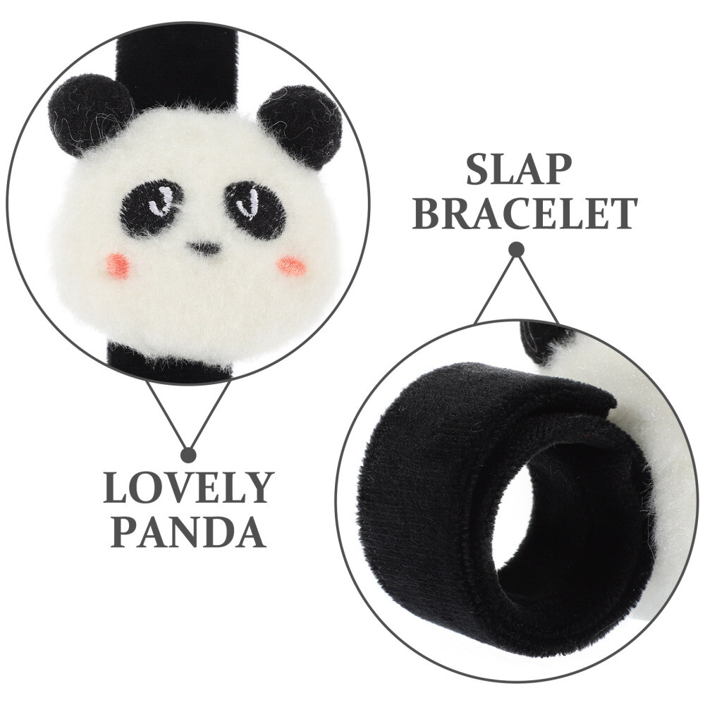 4pcs Panda Slap Bracelet Stuffed Slap Wristband Decorative Cartoon