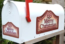 Mailbox Magnet (Partial Cover) Merry Christmas Magnetic Sign Red Berries