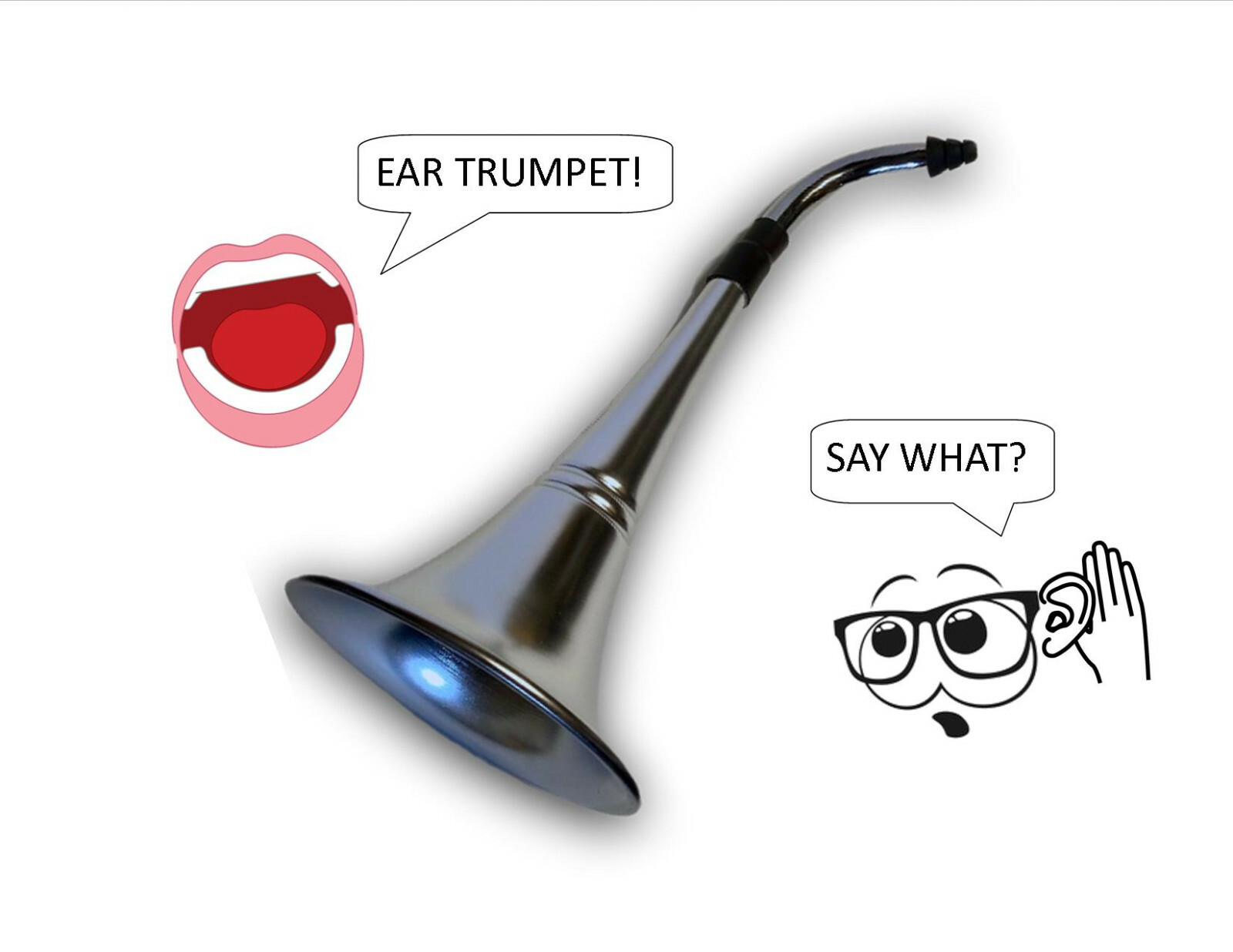 Ear Trumpet Horn For The Hard Of Hearing Crowd.Great party gag gift