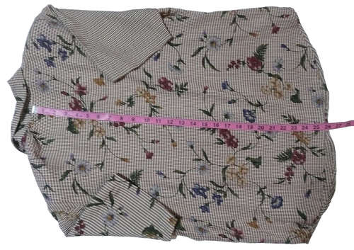 Alfred Dunner Damen Bluse Burgund Blumen/Geometrisch Kurzarm mit Pads Größe PL - Bild 4 von 9