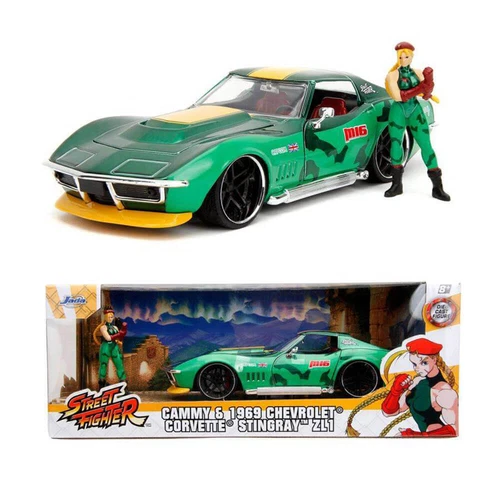 Jada Street Fighter 1969 Chevrolet Corvette Stingray ZL1 with Cammy Figure