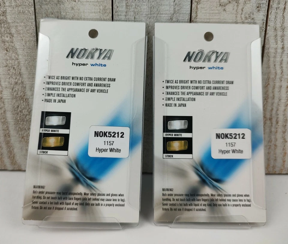 Lote de 2 mini lâmpadas Nokya 1157 hiper brancas sinal de volta/cauda/freio NOK5212 - Imagem 2 de 4