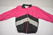 JPI Company Vintage Retro Pink/Black Jacket Windbreaker Kids 90’s Size L 14/16