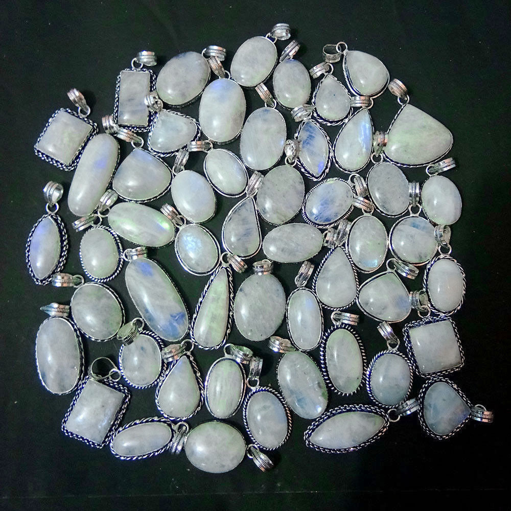 Pietra Di Luna Naturale Arcobaleno 9x9mm Cuore Gemma 925 Anello - Foto 6