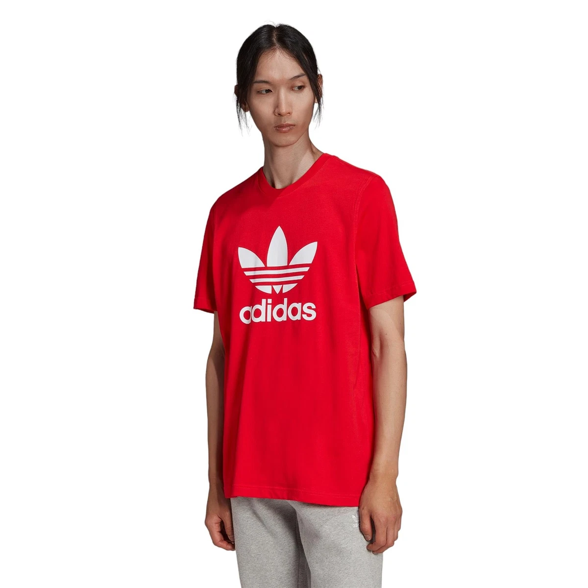 adidas ORIGINALS MEN\'S ADICOLOR CLASSICS TREFOIL LOGO T-SHIRT TEE RED RETRO  NEW | eBay