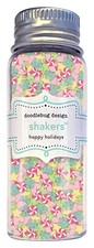 Doodlebug Shakers Happy Holidays Candy Flakes Hearts Fillers for Cards  Crafts