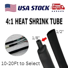 4:1 Ratio Heat Shrink Tubing Cable Harness Electrical Insulation 1/2" Dia Kit