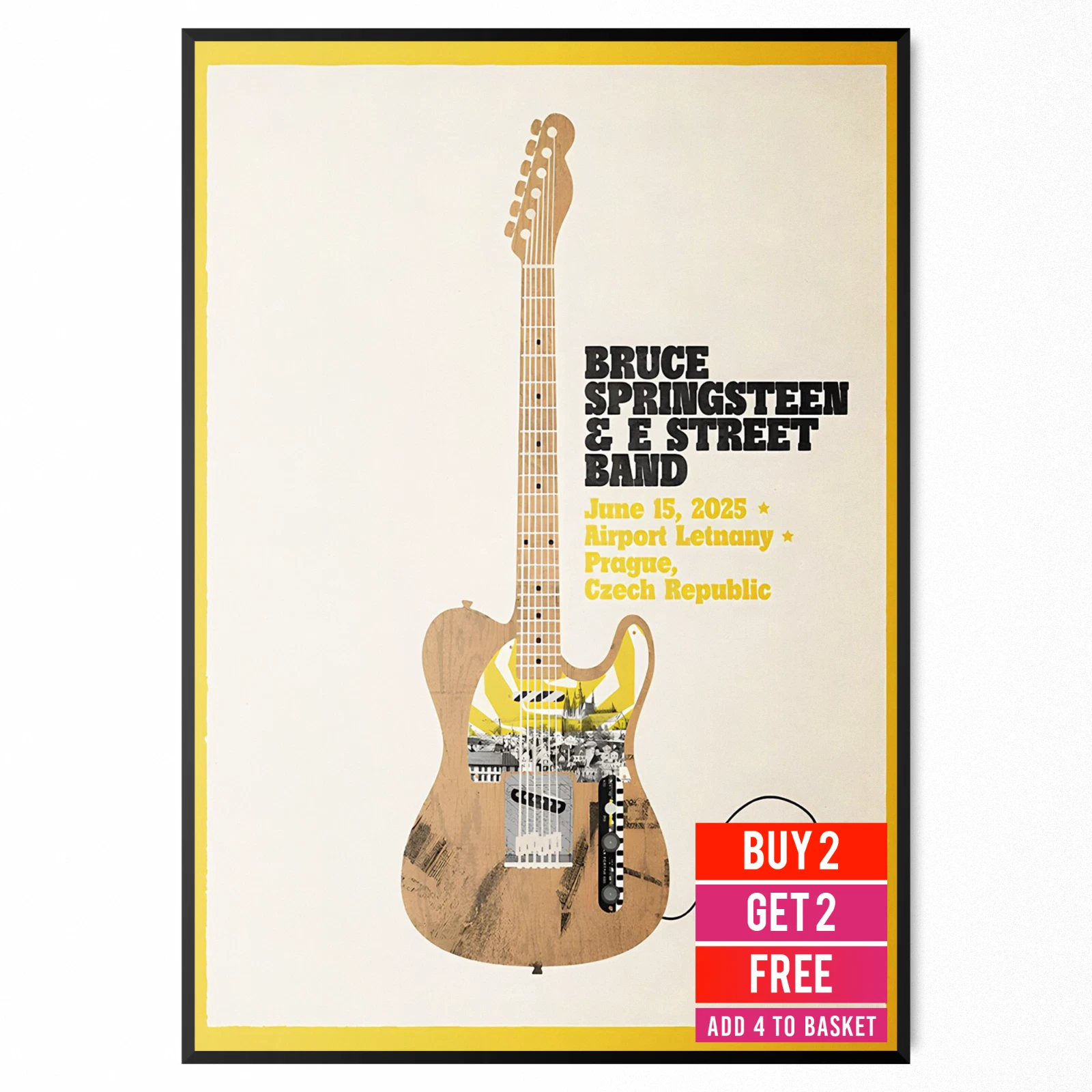 Bruce Springsteen Concert Poster Prague 15th June