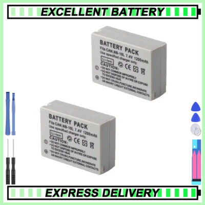 2x NB-10L Battery For Canon PowerShot G1 X G3 X G15 G16 SX40 HS SX50 HS SX60 HS