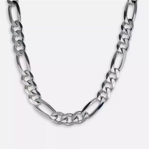 Fashion 925 Sterling Silver Solid Figaro Link Chain Necklace Jewelry 10MM UK - Picture 7 of 12