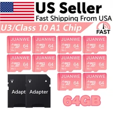 2/4/5/10Pack 64GB Micro SD Card Memory Card Micro SDXC V30 4K U3 Video Recording