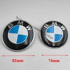 82MM 74MM Car Front Hood Emblem Trunk Rear badge For BMW E46 E90 F30 F10 F20 E63