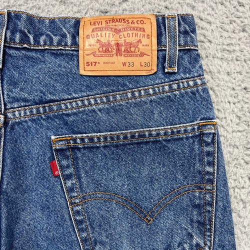 VTG Levis 517 Jeans Mens 33x30 Dark Wash Bootcut Natural Whiskers 90s Cowboy by Levi's, $111.99 - Photo 9