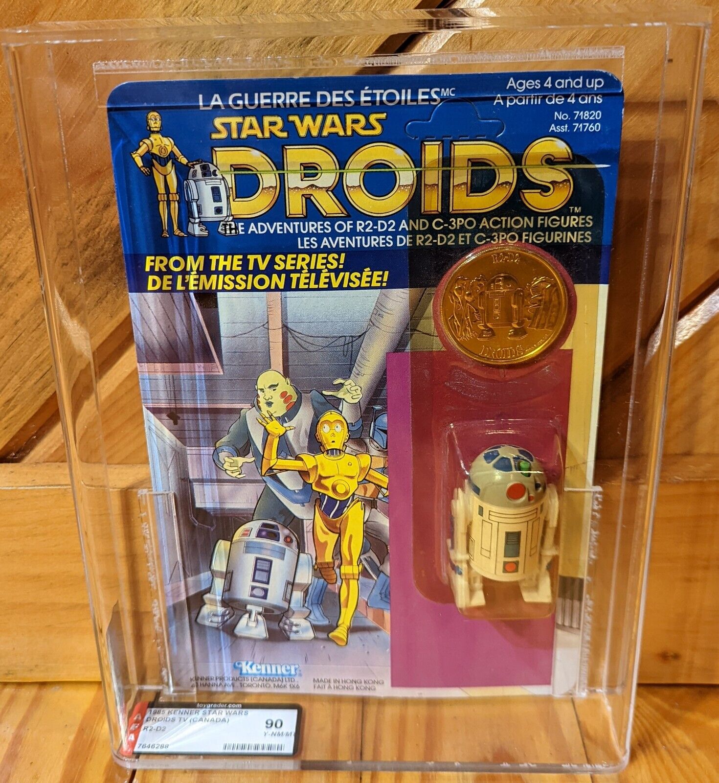 Vintage 1985 Kenner Star Wars Canadian Droids cartoon TV R2-D2 AFA Y-90