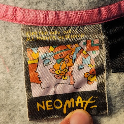 Vintage 1980s Peter Max Neo Max Snap Button Fleece Jacket Shirt Neomax XL - Picture 11 of 11