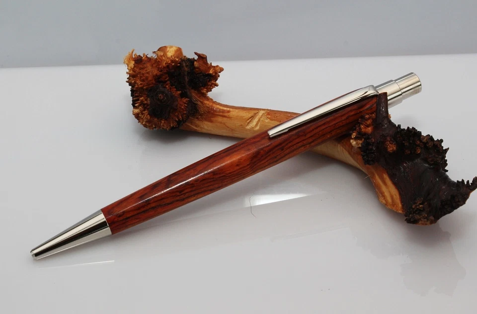 Schreibgerät Kugelschreiber Berlin Holz Cocobolo handgedrechselt Unikat - Bild 4 von 4