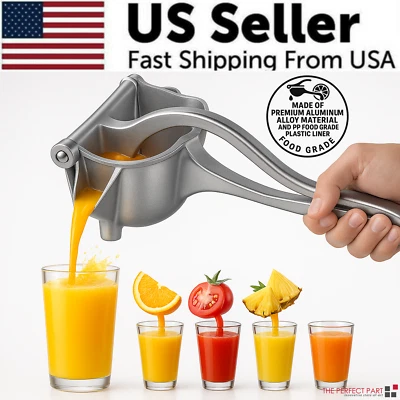 THE PERFECT PART Heavy Duty Metal Manual Juicer Fruit Juice Squeezer For Pressing Lemons Oranges