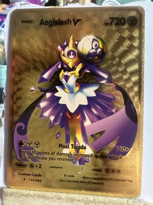 Pokemon Aegislash V  GOLD Fan Art  ️ MINT CONDITION.