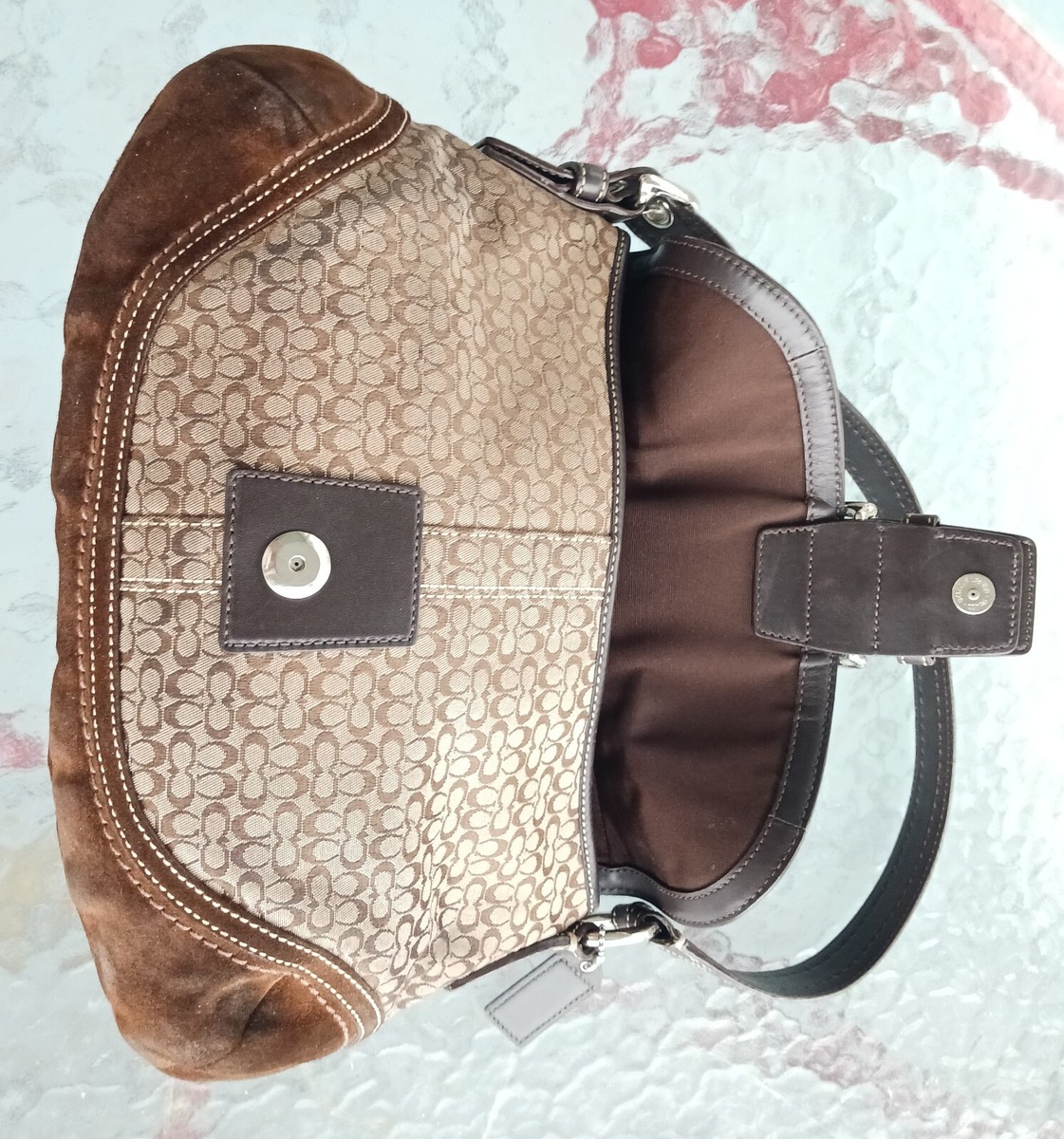 Coach F10926 MEDIUM Vintage Soho BROWN Leather & Signature C