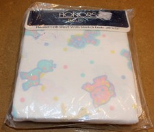 Vtg Honors Baby Crib Fitted Sheet 100 Cotton Flannel Green Zebra Cat Giraffe