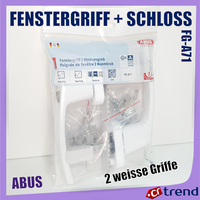 2 Abus Fenstergriff AbschließBar Weiß Schloss FG-A71 Fenster Griff Mit SchlüSsel