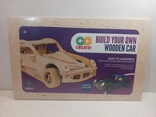New Build & Paint Your Own Wooden Car by Horizon Group USA Easy To Assemble 