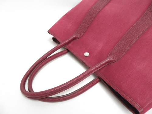 Authentic Hermes Garden Party MM Canvas Leather Tote Bag #39974 - 第 13/20 張圖片