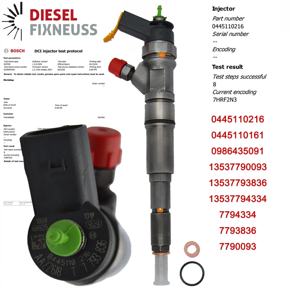 6x injector injector Bosch BMW 0445110216 13537793836 13537794334 - Image 2 of 4