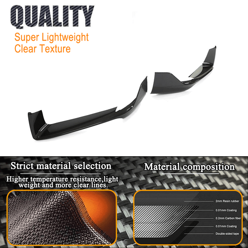 For Porsche 911 992 Carrera Targa Dry Carbon Front Bumper Splitter Air Vent Fins - Picture 7 of 11