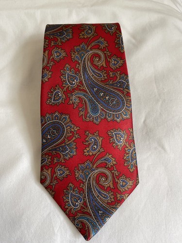 C&A Avanti Vintage rote Paisleymuster Krawatte Herrenkrawatte Polyester Krawatte