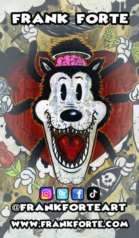 Cartoon Creepies Big Bad Wolf Head 1.5" Hard Enamel pin Cuphead Betty Boop Style - Image 4 of 4